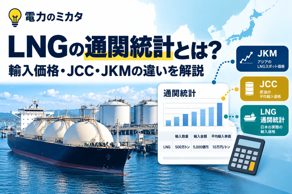 LNGの輸入価格とJKM・JCCを比較する電力のミカタの記事アイキャッチ